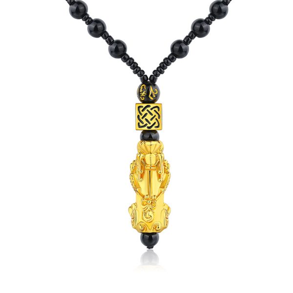 The gold-plated Pixiu pendant necklace