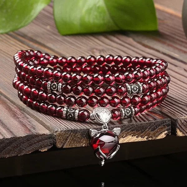 Unlock Abundance with the 108-Bead Red Quartz Mala Necklace