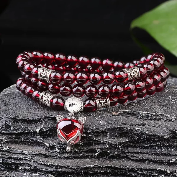 Unlock Abundance with the 108-Bead Red Quartz Mala Necklace