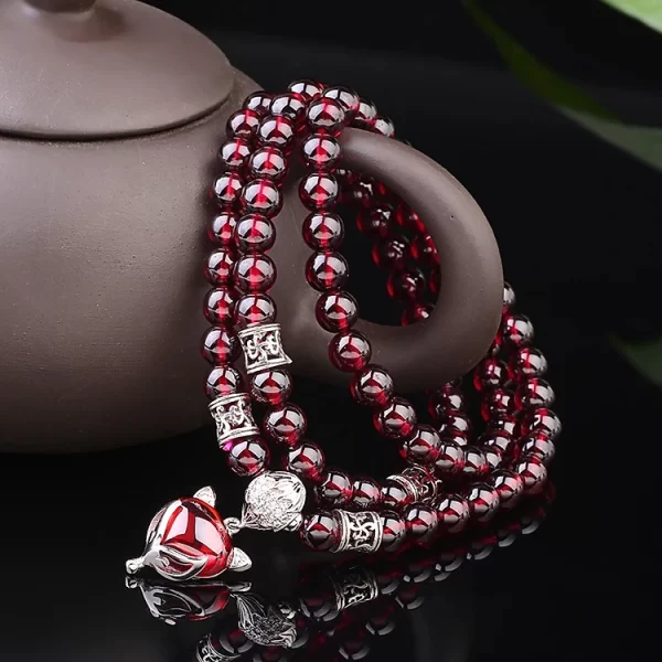 Unlock Abundance with the 108-Bead Red Quartz Mala Necklace