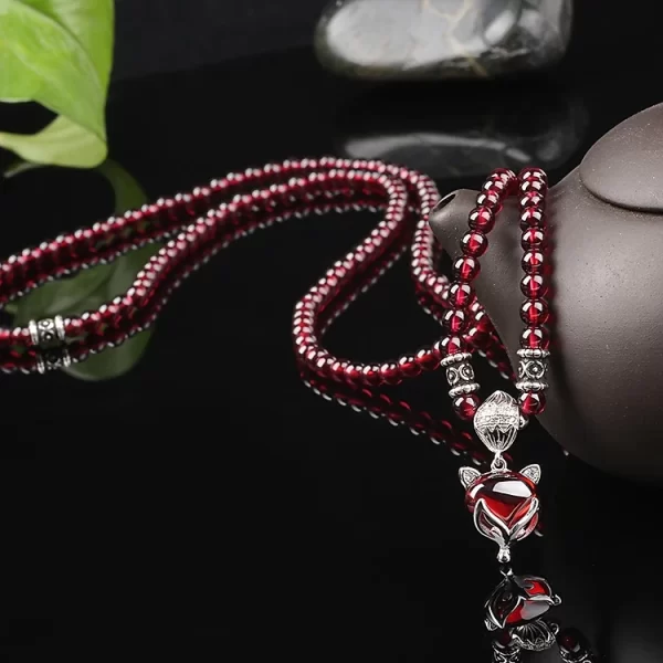 Unlock Abundance with the 108-Bead Red Quartz Mala Necklace