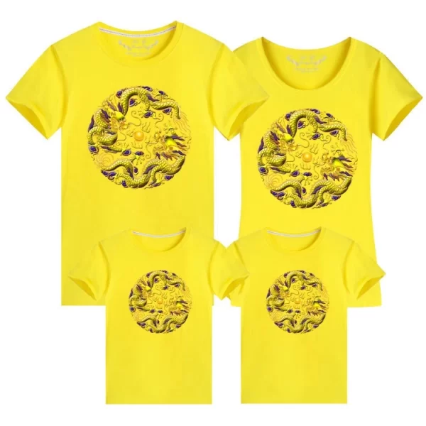 2025 Chinese New Year Print Cotton T-Shirt for Family