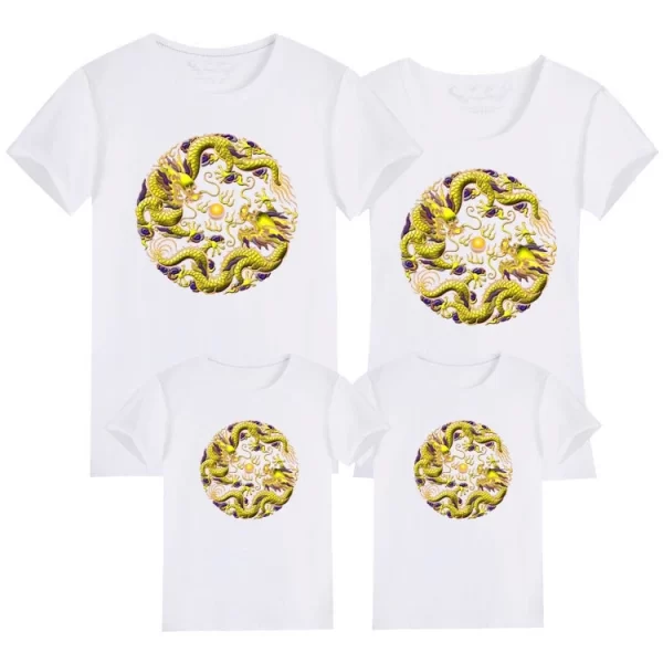 2025 Chinese New Year Print Cotton T-Shirt for Family