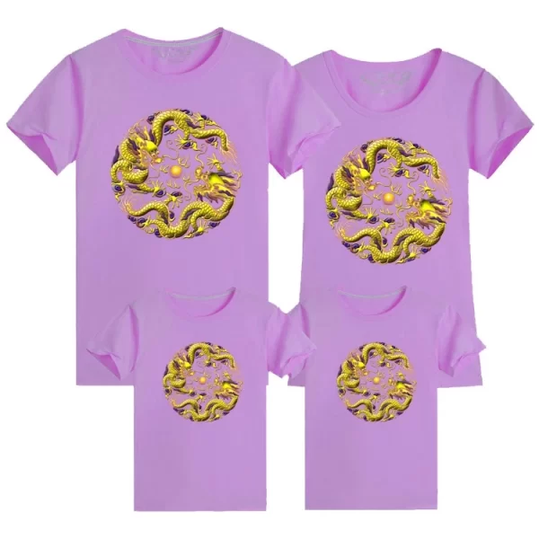 2025 Chinese New Year Print Cotton T-Shirt for Family