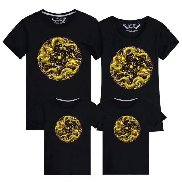 2025 Chinese New Year Print Cotton T-Shirt for Family