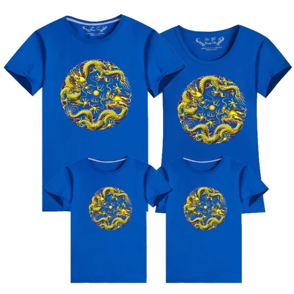 2025 Chinese New Year Print Cotton T-Shirt for Family