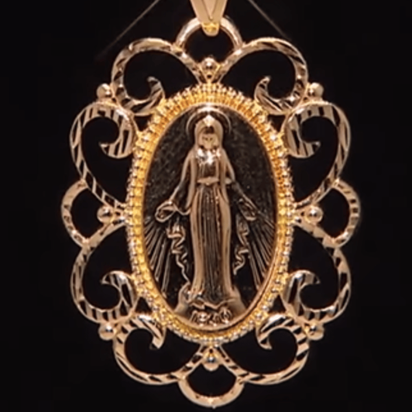 Gold-Plated Necklace with Our Lady Maria Pendant