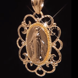 Gold-Plated Necklace with Our Lady Maria Pendant