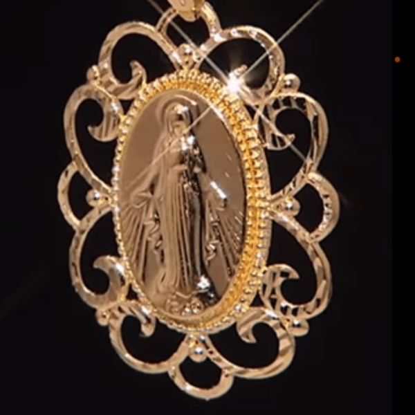 Gold-Plated Necklace with Our Lady Maria Pendant