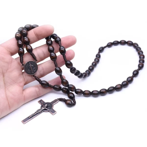 Catholic Rosary Necklace Made of Wood: A Sacred Symbol of Faith and Devotion