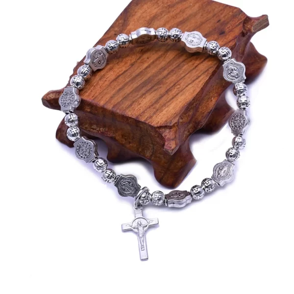 Premium Titanium Catholic Bracelet, Stainless Steel Titanium Rosary Beads: A Timeless Symbol of Faith and Strength