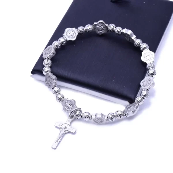 Premium Titanium Catholic Bracelet, Stainless Steel Titanium Rosary Beads: A Timeless Symbol of Faith and Strength