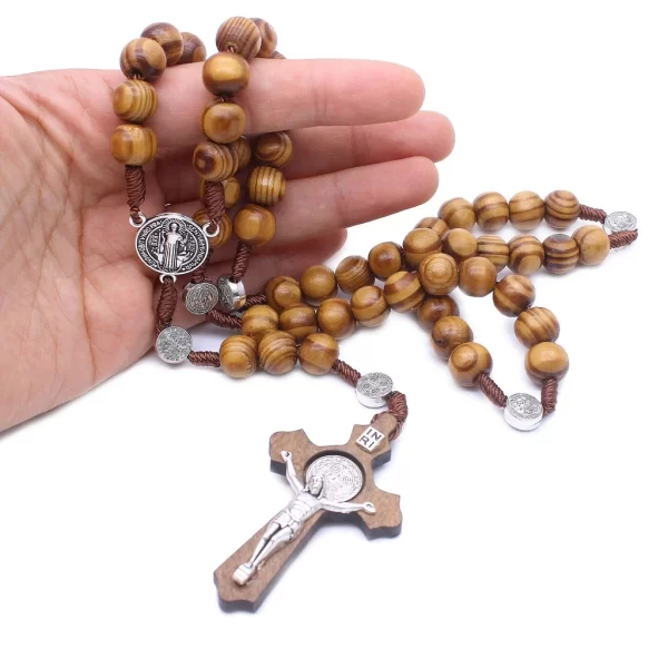 Catholic Rosary Necklace Made of Wood: A Sacred Symbol of Faith and Devotion