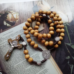 Catholic Rosary Necklace Made of Wood: A Sacred Symbol of Faith and Devotion