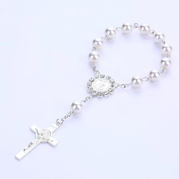 Baby Glass Pearl Baptism Rosary, Mini Rosary Beads, Perfect Gift for Baby: A Timeless Blessing for Your Little One