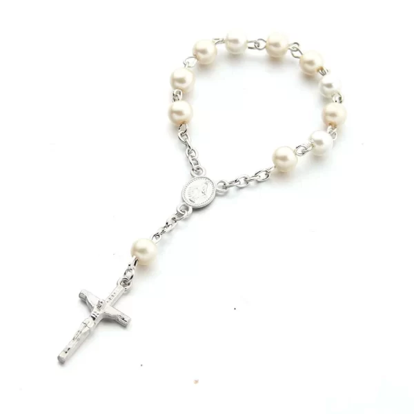 Baby Glass Pearl Baptism Rosary, Mini Rosary Beads, Perfect Gift for Baby: A Timeless Blessing for Your Little One