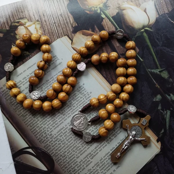 Catholic Rosary Necklace Made of Wood: A Sacred Symbol of Faith and Devotion