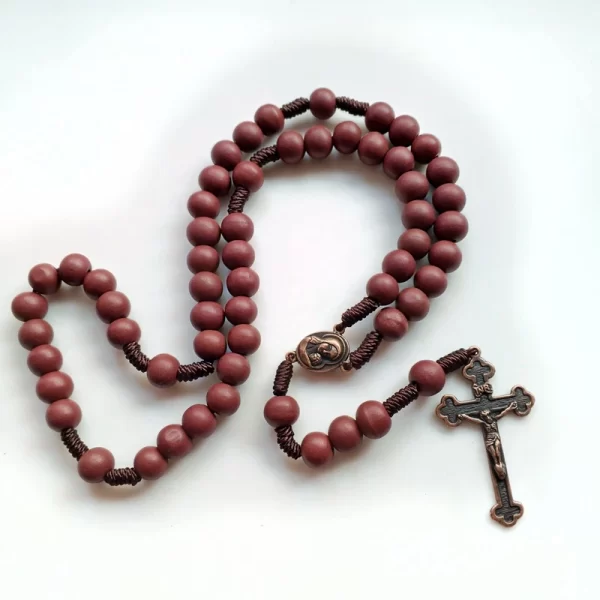 The Catholic Rosary with 50 Red Wood Beads is a beautiful and meaningful tool for prayer and reflection. It combines tradition, faith, and beauty in a way that enhances your spiritual journey. The red wood beads symbolize Christ’s sacrifice and love, while the 50 beads guide you through the powerful prayer practice of the Rosary.