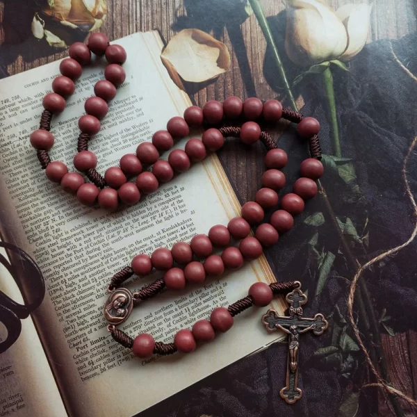 The Catholic Rosary with 50 Red Wood Beads is a beautiful and meaningful tool for prayer and reflection. It combines tradition, faith, and beauty in a way that enhances your spiritual journey. The red wood beads symbolize Christ’s sacrifice and love, while the 50 beads guide you through the powerful prayer practice of the Rosary.