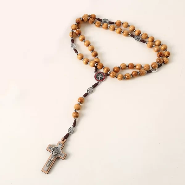 Catholic Rosary Necklace Made of Wood: A Sacred Symbol of Faith and Devotion