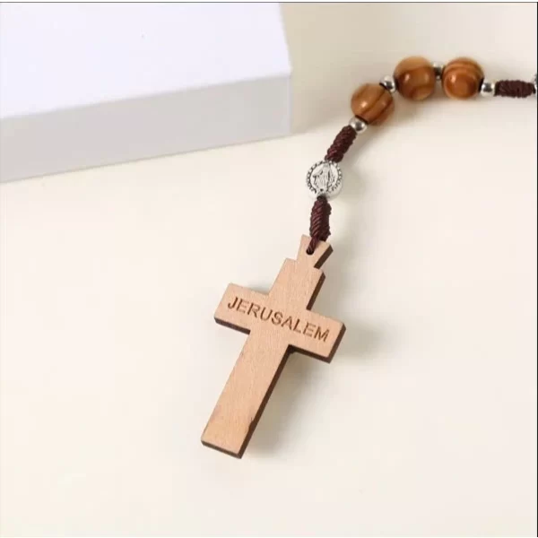 Catholic Rosary Necklace Made of Wood: A Sacred Symbol of Faith and Devotion