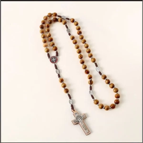 Catholic Rosary Necklace Made of Wood: A Sacred Symbol of Faith and Devotion